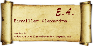 Einviller Alexandra névjegykártya